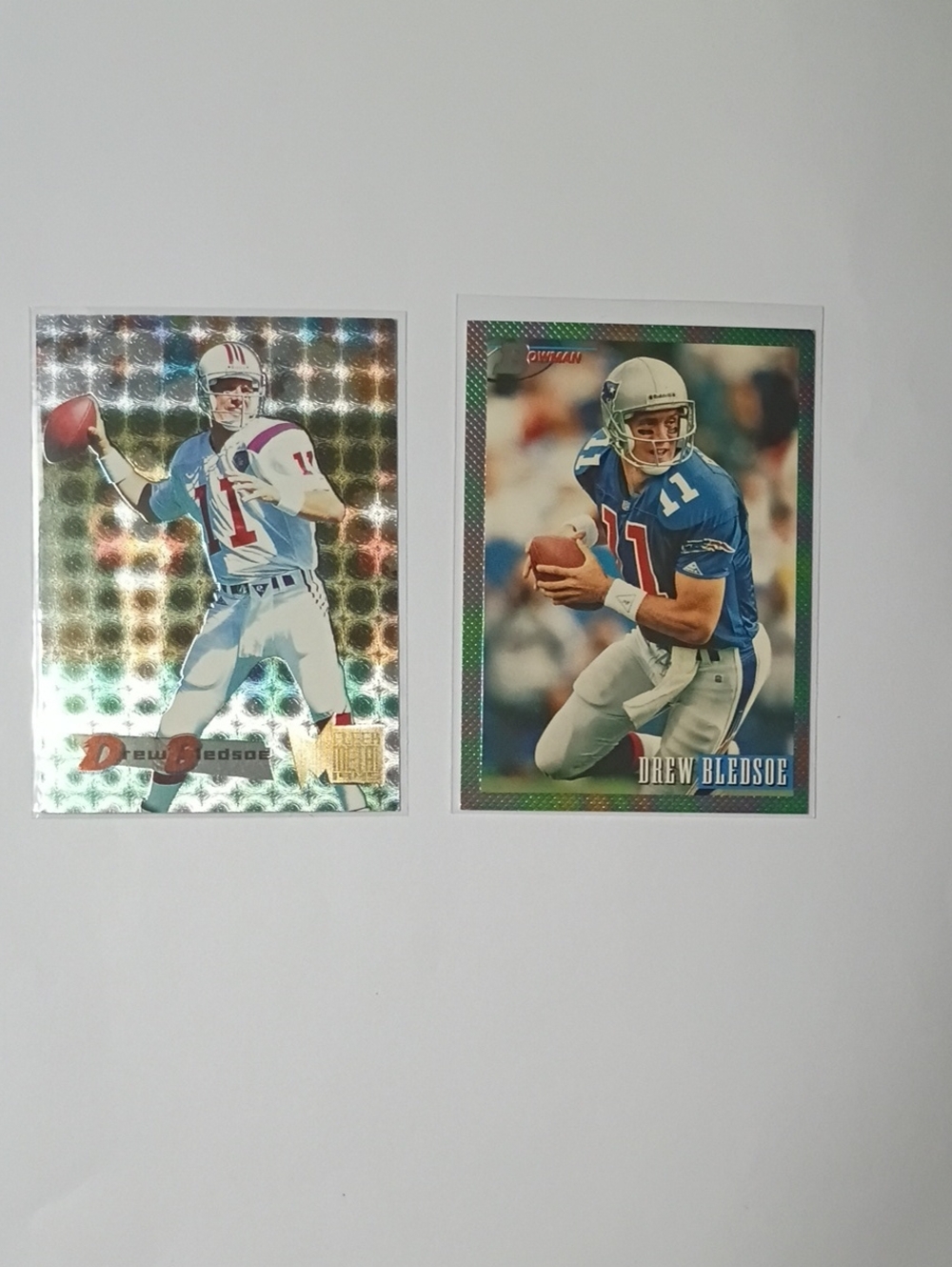 Drew Bledsoe Football Trading Cards - Silver Holographic & Blue Variants